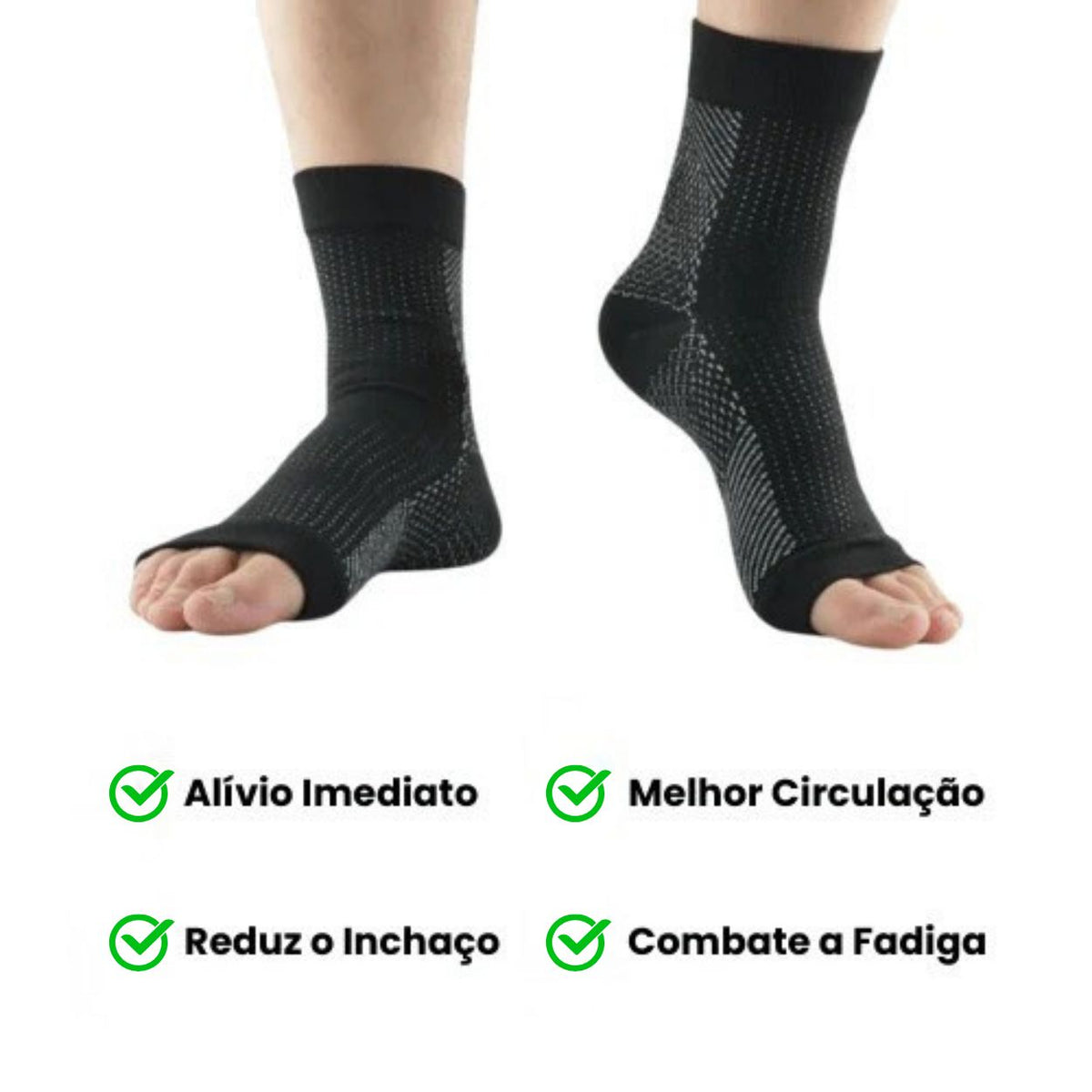 Meia de compressão anti-fadiga VivaCompress preta